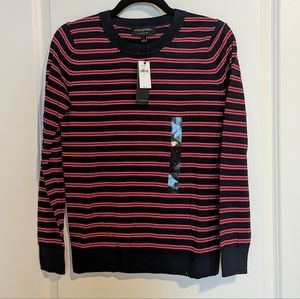 Banana Republic pink and navy striped sweater